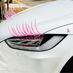 🩷 “Pink Eyelashes” for Your Car, Truck, SUV, Jeep Motorcycle Golf C…